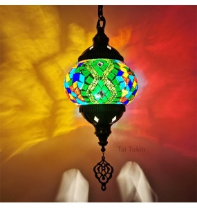 Newest Mediterranean Style Art Deco Turkish Mosaic Pendant Lamp Handcrafted Mosaic Glass Romantic Pendant Light