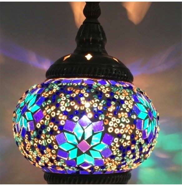 Newest E14 Hand-inlaid Glass Mosaic Bedroom Living Room Decorative Table Lamps of Mediterranean Style Turkish Lamps