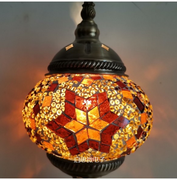 Mediterranean Style Art Deco Turkish Mosaic Table Lamp Handcrafted Mosaic Glass Romantic Bed Light