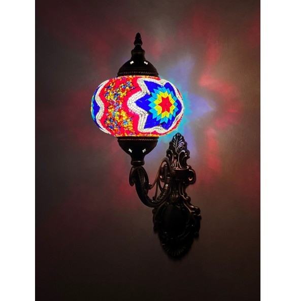 New Turkish Mosaic Wall Lamp Handcrafted Glass Luminaria Led Wall Light Corridor Sofa Background Lighting Home Room Decor Lampe