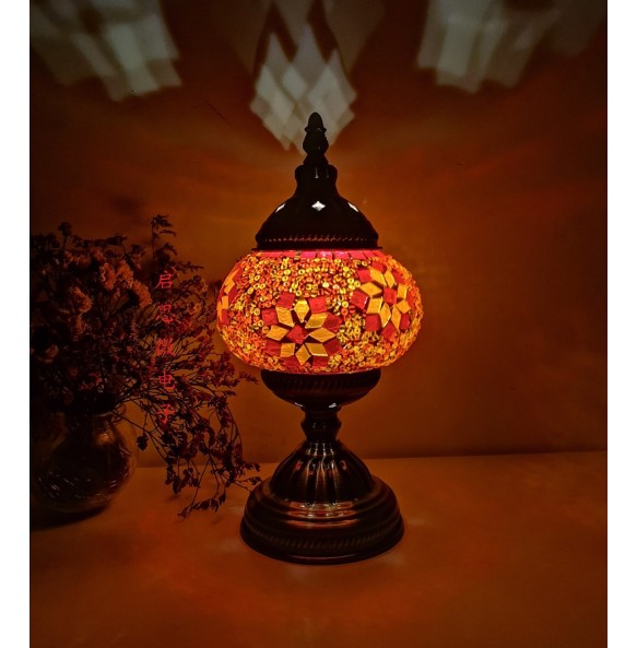 Newest E14 Hand-inlaid glass mosaic bedroom living room decorative Table Lamps of Mediterranean style Turkish Lamps