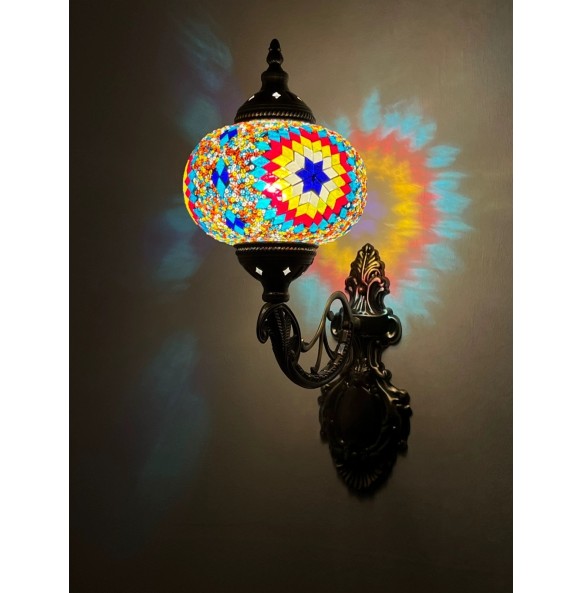 New Turkish Mosaic Wall Lamp Handcrafted Glass Luminaria Led Wall Light Corridor Sofa Background Lighting Home Room Decor Lampe