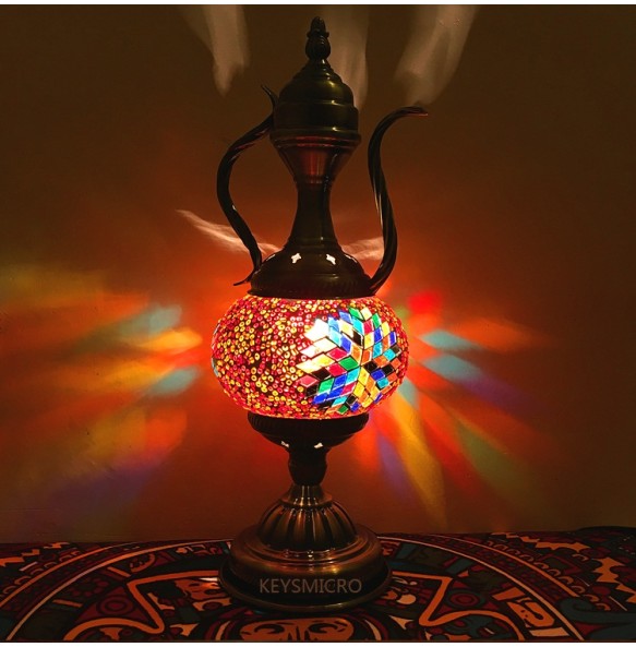 Newest E14 Hand-inlaid Glass Morocco Style Mosaic Light Bedroom Living Room Decorative Table Lamp Turkish Lampe