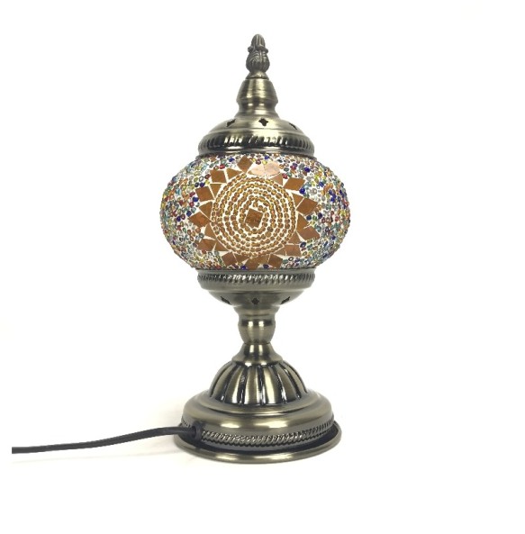 E14 Hand-inlaid Glass Mosaic Bedroom Living Room Decorative Table Lamps of Mediterranean Style Turkish Lamps