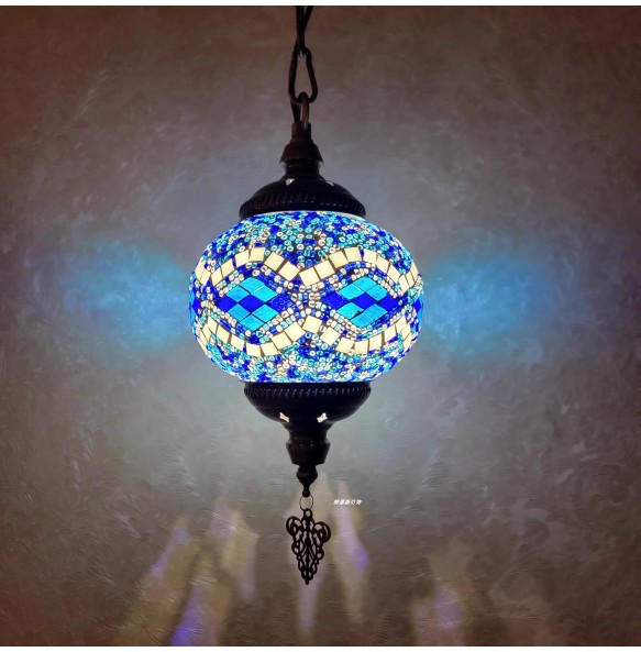 Turkish Mosaic Pendant Lamp Vintage Art Deco Handcrafted Lamparas De Mesa Glass Romantic Light Lamparas Con Mosaicos Home Decor