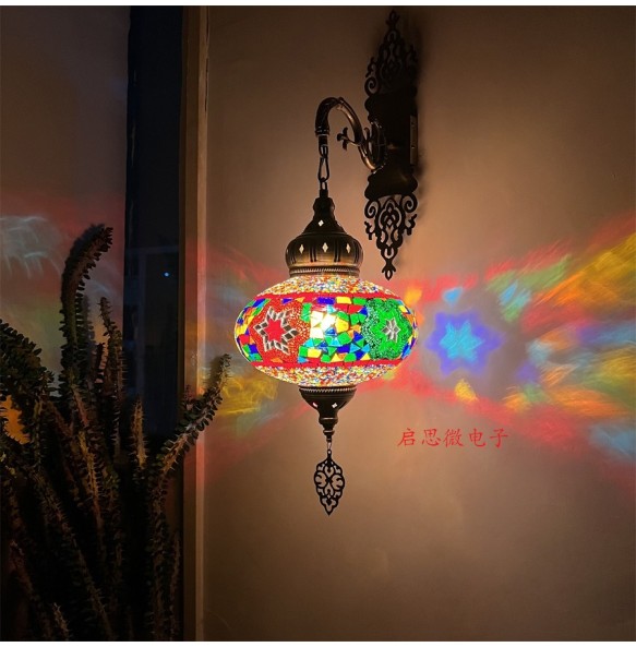 25cm Turkish Mosaic Wall Lamps Luminaria Applique Murale Intérieur Led Lampara Bedroom Living Room Balcony Aisle Decor Light