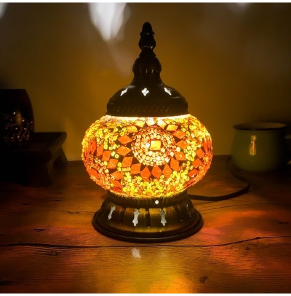 Newest Turkish Mosaic Table Lamp Vintage Art Deco Handcrafted Lamparas De Mesa Glass Romantic Bed Light Lamparas Con Mosaicos