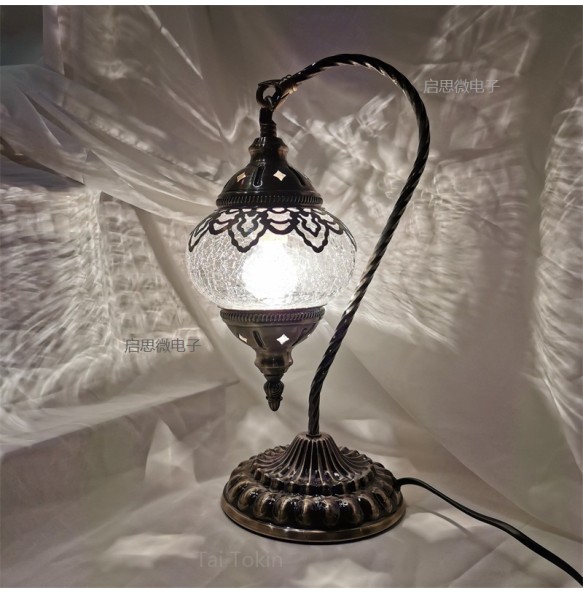 Creative Holiday Retro ice-cracked Table Lamps Clear Turkish Lamp Night Light Bedroom Desk Lighting Home Decoration