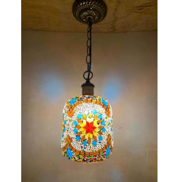 New Turkish Mosaic Pendant Lamp Vintage Art Deco Handcrafted Lampe De Mesa Glass Romantic Light Lamparas Colgantes Para Techo