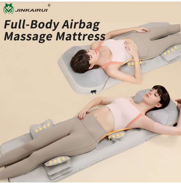 Jinkairui Airbag Heated Neck Massager Full Body Massage Mat Mattress Traction Lumbar Vibration with Remote Controller