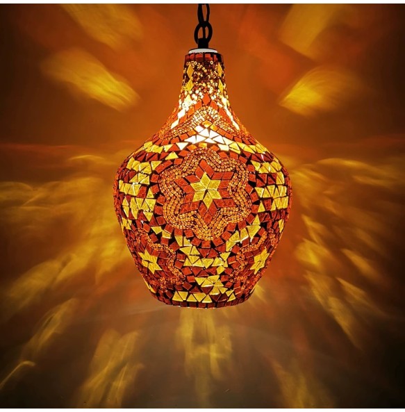 Turkish Mosaic Vase Pendant Lamp Ethnic Customs Handmade Lampe Romantic Cafe Restaurant Bar Tree Pendant Light Home Decro