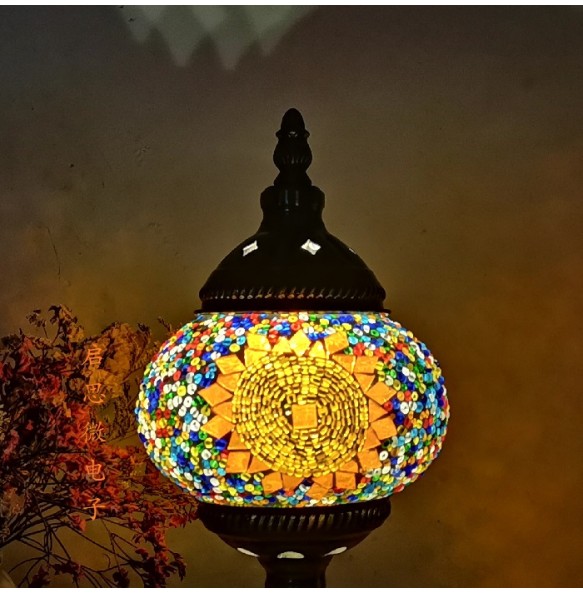 Turkish Swirling Dance Mosaic Table Lamp Vntage Deco Handmade Lamparas De Mesa Glass Romantic Bed Light Lampe Con Mosaicos