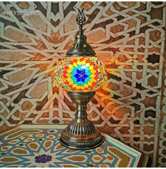 Turkish Mosaic Table Lamp Vintage Deco Handcrafted Lamparas De Mesa Glass Romantic Bed Light Lamparas Con Mosaicos Night Light