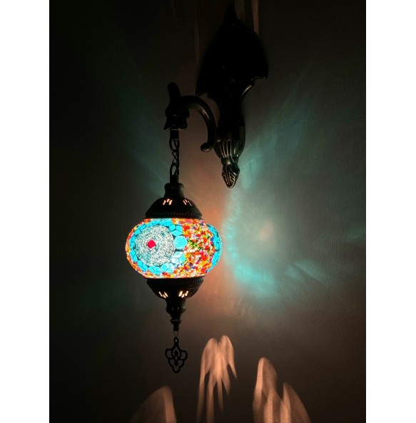 2023 New Turkish Mosaic Wall Lamp Handcrafted Glass Luminaria Led Wall Light Corridor Sofa Background Lighting Home Room Decor