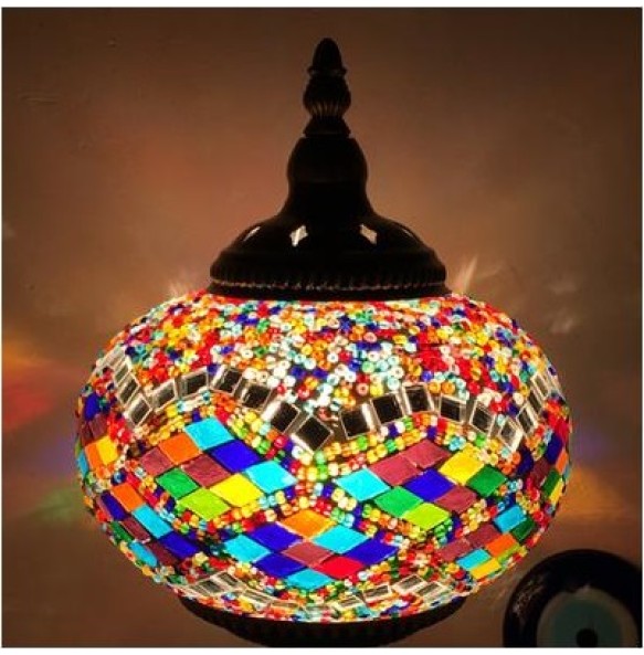 Turkish Mosaic Wall Lamp Handcrafted Glass Luminaria Led Wall Light Corridor Sofa Background Lighting Home Room Decor Lampe