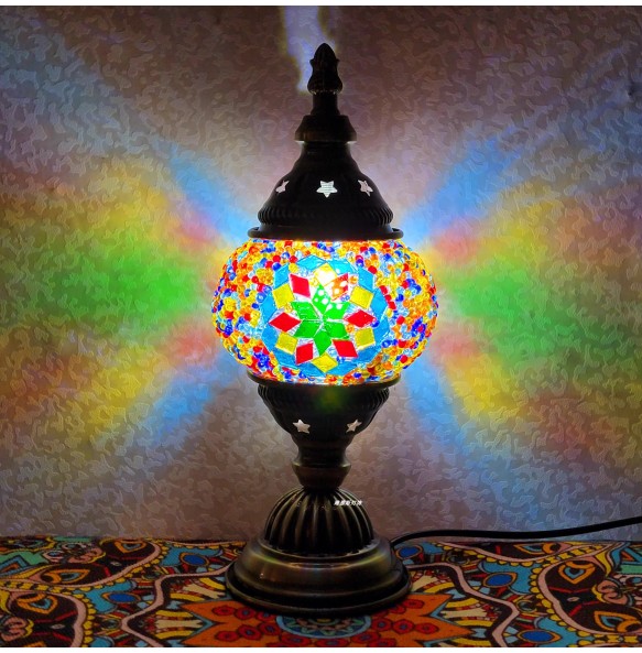 Newest Turkish Mosaic Table Lamp Vintage Art Deco Handcrafted Lamparas De Mesa Ball Glass Romantic Bed Light Led Night Lampe