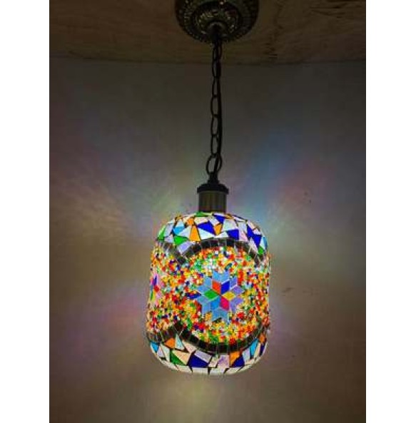 New Turkish Mosaic Pendant Lamp Vintage Art Deco Handcrafted Lampe De Mesa Glass Romantic Light Lamparas Colgantes Para Techo