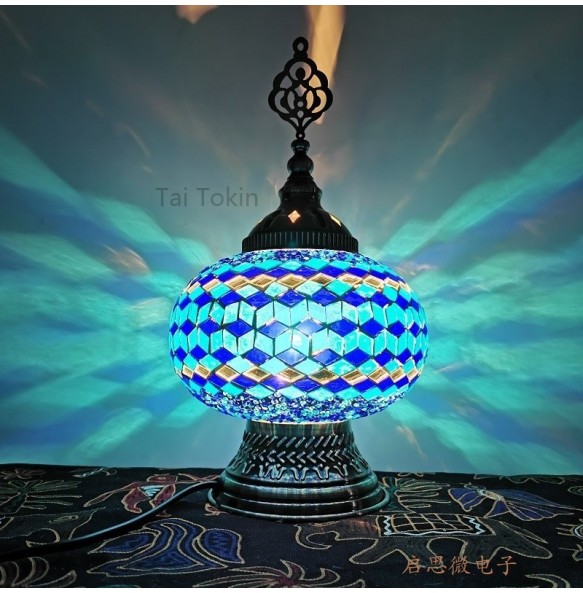 Turkish Led Table Light Bedroom Decoration Abajur Para Quarto Mosaic Glass Lampara De Noche Dormitorio Desk Lamp Nightlights