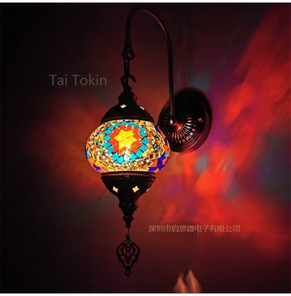 E14 Newest Mediterranean style Art Deco Turkish Mosaic Wall Lamp Handcrafted mosaic Glass romantic wall light