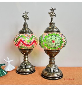 Turkish Swirling Dance Mosaic Table Lamp Vntage Deco Handmade Lamparas De Mesa Glass Romantic Bed Light Lampe Con Mosaicos