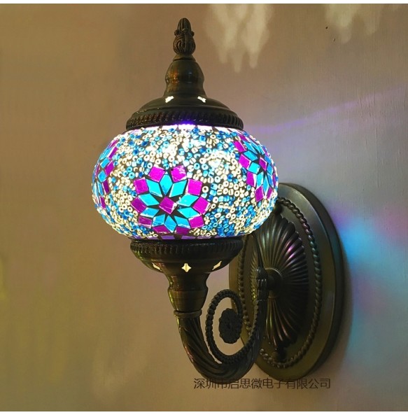 New Mediterranean style Art Deco Turkish Mosaic Wall Lamp Handcrafted mosaic Glass romantic wall light