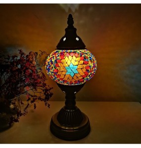 Rechargeable Turkish mosaic table Lamp vintage art deco Handcrafted lamparas de mesa Glass romantic bed light con mosaicos