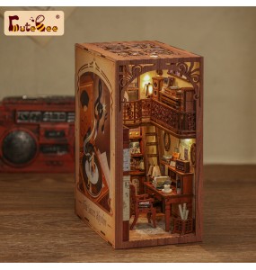 CUTEBEE Book Nook Kit DIY Miniature Book Nooks with Touch Light House Model Building Adults for Decoration Gift (Secret Rhythm)