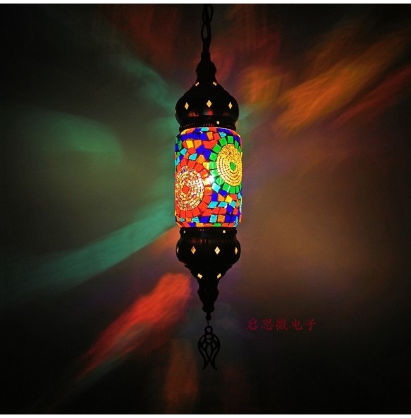 New Mosaic pendant Lamp vintage art deco Handcrafted lamparas de mesa mosaic Glass romantic  light lamparas con mosaicos