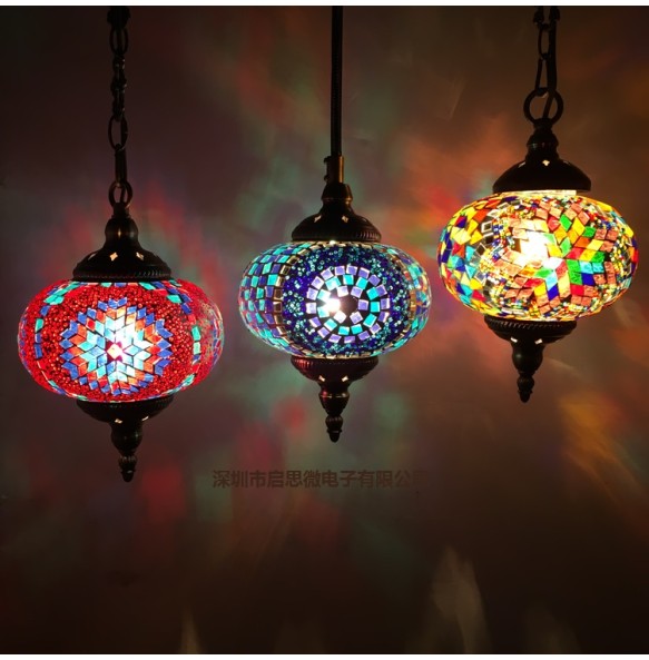 Newest style Turkish ethnic customs handmade Mosaic lamp romantic cafe restaurant bar tree Pendant light bar Pendant lamp