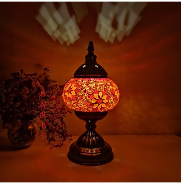 DIY Turkish Mosaic Light Material Package Handmade Table Lamp Design Lovers Parent-child Glass Night Lampara Birthday Gift