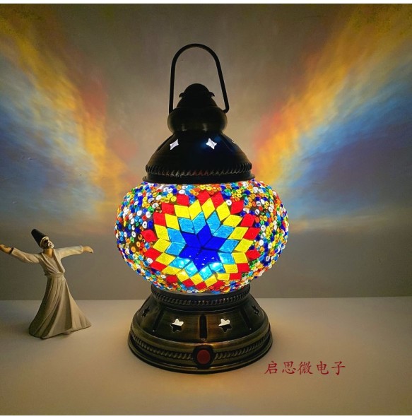 DIY LED Rechargeable Mosaic Portable Camping Light Outdoor Tent Lamparas Turkish Lamp Home Emergency Lampe Nightlight Gift