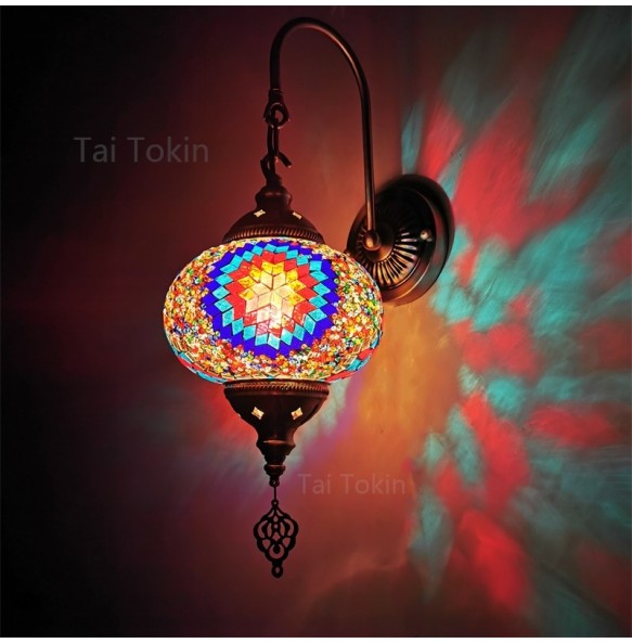 Turkish Mosaic Wall Lamps Handmade Luminaria Applique Murale Intérieur Led Lampara Bedroom Living Room Balcony Aisle Decor Light