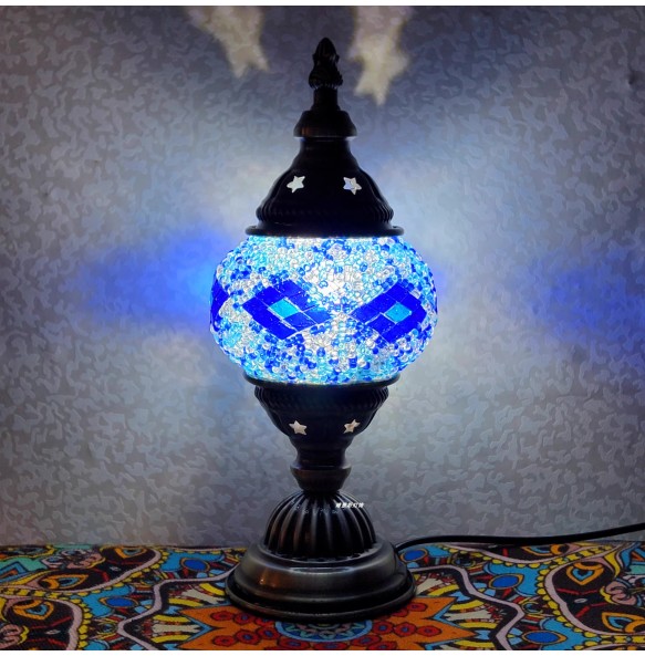 Newest Turkish Mosaic Table Lamp Vintage Art Deco Handcrafted Lamparas De Mesa Ball Glass Romantic Bed Light Led Night Lampe