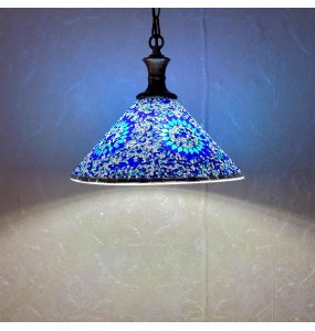 New Style Turkish Mosaic Pendant Lamp Vintage Art Deco Handcrafted Lamparas De Mesa Glass Romantic Light Lamparas Con Mosaicos