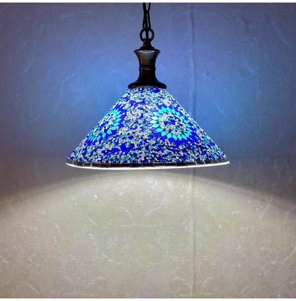 New Style Turkish Mosaic Pendant Lamp Vintage Art Deco Handcrafted Lamparas De Mesa Glass Romantic Light Lamparas Con Mosaicos