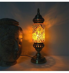 New style Turkish mosaic table Lamp vintage art deco Handcrafted lamparas de mesa Glass romantic bed light lamparas con mosaicos