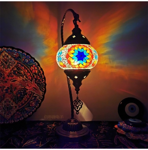 Turkish Swan Table Light Bedroom Decoration Abajur Para Quarto Mosaic Glass Lampara De Noche Dormitorio Desk Lamp Nightlights