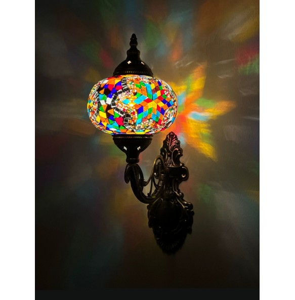 New Turkish Mosaic Wall Lamp Handcrafted Glass Luminaria Led Wall Light Corridor Sofa Background Lighting Home Room Decor Lampe