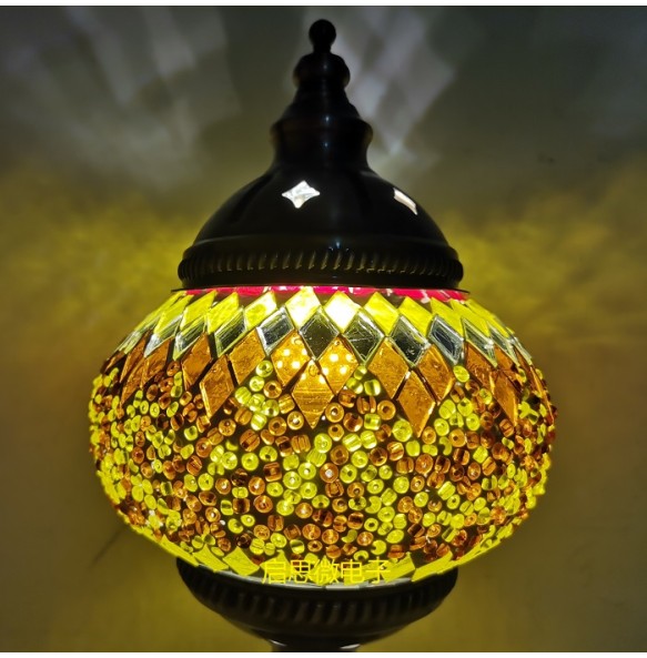 Turkish Swirling Dance Mosaic Table Lamp Vntage Deco Handmade Lamparas De Mesa Glass Romantic Bed Light Lampe Con Mosaicos