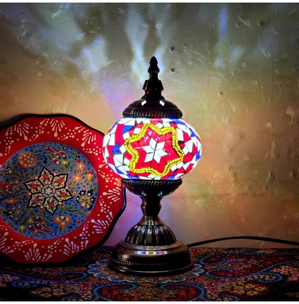 Turkish Mosaic Table Lamp Vintage Art Deco Handcrafted Lamparas De Mesa Mosaic Glass Bed Light Lamparas Con Mosaicos Night Light