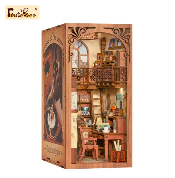 CUTEBEE Book Nook Kit DIY Miniature Book Nooks with Touch Light House Model Building Adults for Decoration Gift (Secret Rhythm)