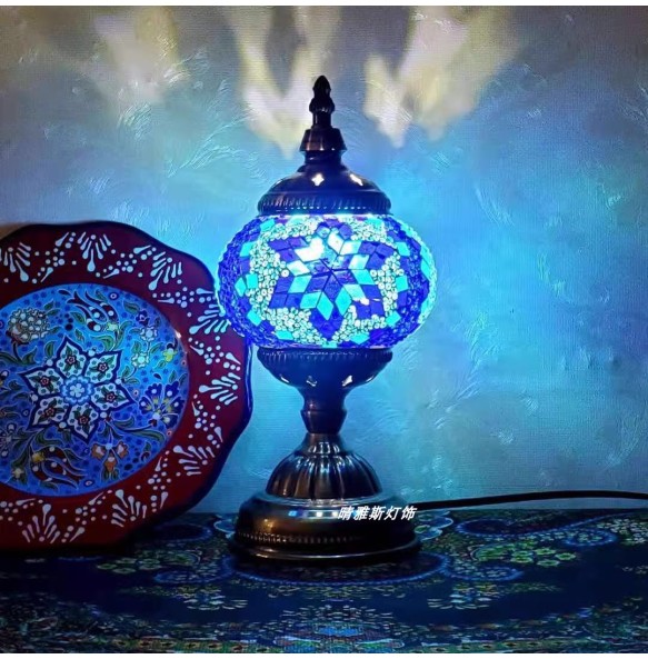 Turkish Mosaic Table Lamp Vintage Art Deco Handcrafted Lamparas De Mesa Mosaic Glass Bed Light Lamparas Con Mosaicos Night Light