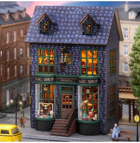 DIY Wooden Magic Shop Miniature Doll House Building Kits with Furniture Lights Garden Roombox Dollhouse for Birthday Gifts