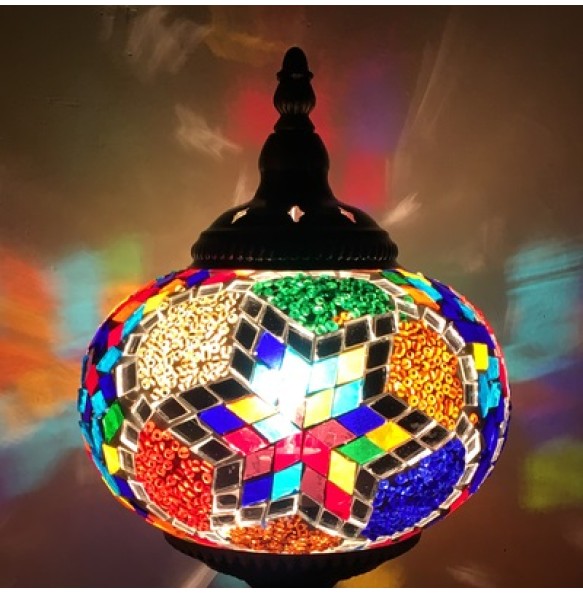 New Style E14 Hand-inlaid Glass Mosaic Bedroom Living Room Decorative Table Lamps of Mediterranean Style Turkish Lamps