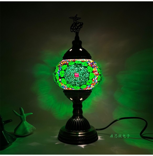 Turkish Swirling Dance Mosaic Table Lamp Vntage Deco Handmade Lamparas De Mesa Glass Romantic Bed Light Lampe Con Mosaicos