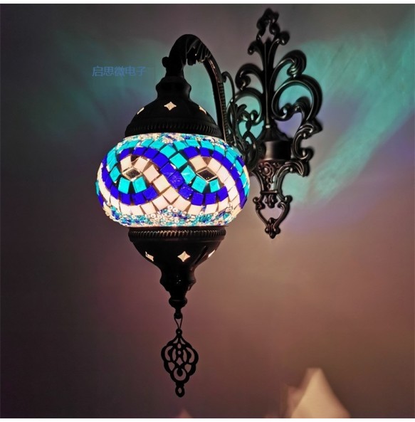 Newest Mediterranean style Art Deco Turkish Mosaic Wall Lamp Handcrafted mosaic Glass romantic wall light