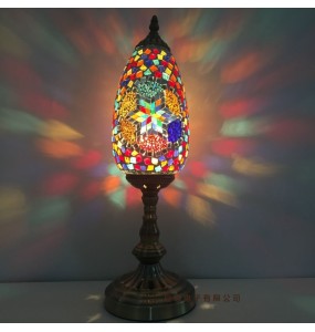 Oval Turkish Mosaic Table Lamp Vintage Art Deco Handcrafted Lamparas De Mesa Ball Glass Romantic Bed Light Led Night Lampe