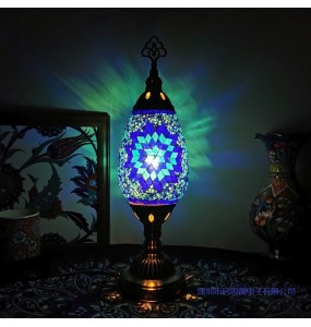 Mosaic Table Lamp Vintage Art Deco Handcrafted Lamparas De Mesa Mosaic Glass Romantic Bed Light Lamparas Con Mosaicos Night Lamp