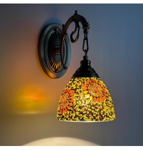 Turkish Mosaic Wall Lamp Handcrafted Glass Luminaria Led Wall Light Corridor Sofa Background Lighting Home Room Decor Lampe