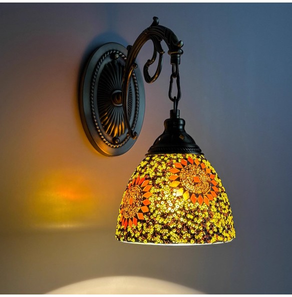 Turkish Mosaic Wall Lamp Handcrafted Glass Luminaria Led Wall Light Corridor Sofa Background Lighting Home Room Decor Lampe